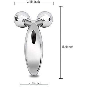 KIN 3D Facial Massager & Manual Roller For Face & Body (Silver)