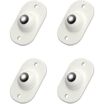 KIN 4Pcs Stainless Steel Self Adhesive Casters Wheels with 360 Degree Rotation for Furniture Storage Boxes & etc.