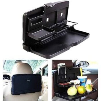 KIN Universal Car Travel Dining Food Tray with Multi Partition & clip Rope for Hanging.