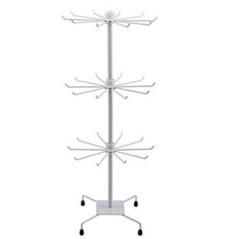 KIN Steel Display Products Rotating & Hanging Stand with 3 Tiers Layers for Shops.