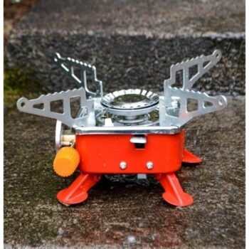 Kin Portable Stainless Steel Butane Gas Stove for Camping with One Cylinder.