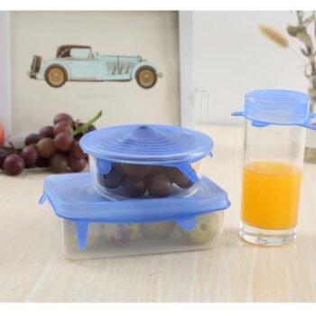 KIN Silicone Stretch Lids Flexible Covers for Rectangle Round Square Lid Set