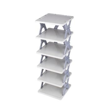 Kin Portable Foldable Plastic Shoe Rack with 6 Shelves  (Do-It-Yourself).