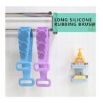 Kin Soft Silicone Back Scrubber Brush Cum Belt for Exfoliating Shower Bath- Double Sides.