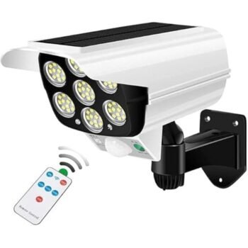Kin Solar 77 Led Motion Sensor Fake Security Camera Shaped Wall Lamp with Remote.