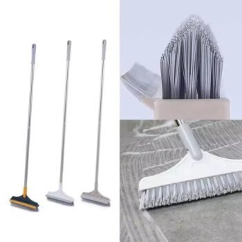 KIN 2in1Toilet and Floor Cleaning Brush with Wiper with Long Handle 120°Handle Fiber with Holder