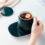 Kin Portable Coffee Cup Warmer Electric  Heater Set with Spoon & Ceramic Coffee Mug  (300 ml).