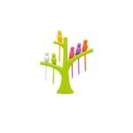 Kin Kitchen Designer Plastic Bird Fruit Fork, 6 -Piece (Multicolor)
