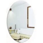 Kin Oval Big Shape Self Adhesive Mirror Sticker for Bathroom , Bedroom & Living Room.