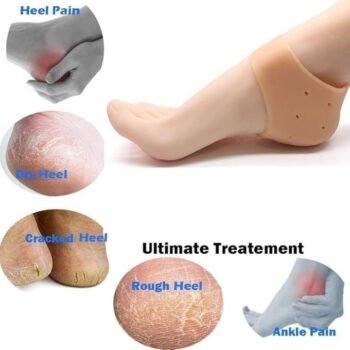 Kin Silicone Gel  Anti Crack  Heel Pad Socks for Pain Relief for Men and Women.