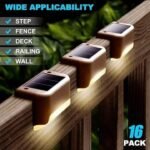 Kin 4pcs Solar Powered Outdoor Step,Deck,Railing Light.(Pack of 4)