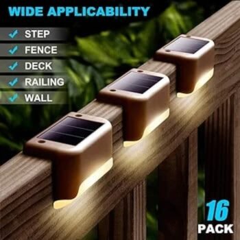 Kin 4pcs Solar Powered Outdoor Step,Deck,Railing Light.(Pack of 4)